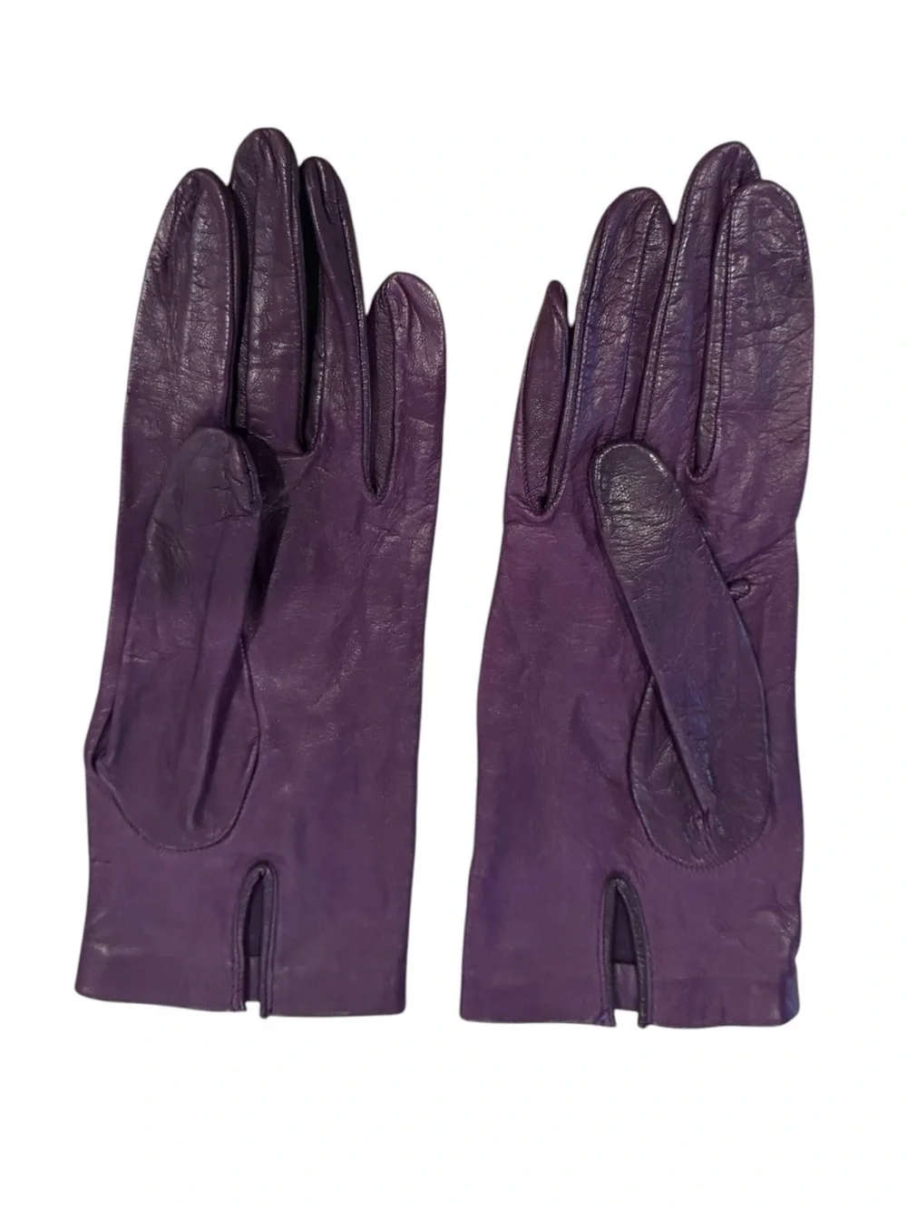 Women's Purple Leather Gloves